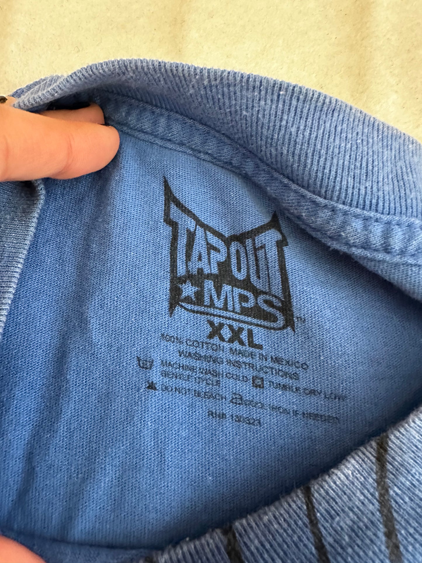Beautiful Blue Cross Wing Tap Out Shirt
