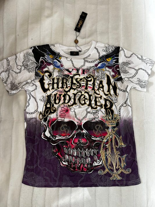 Christian Audigier White & Purple Tee