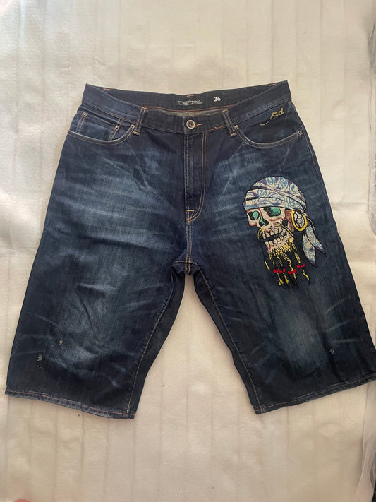 Ed Hardy Embroidered Jorts 36’