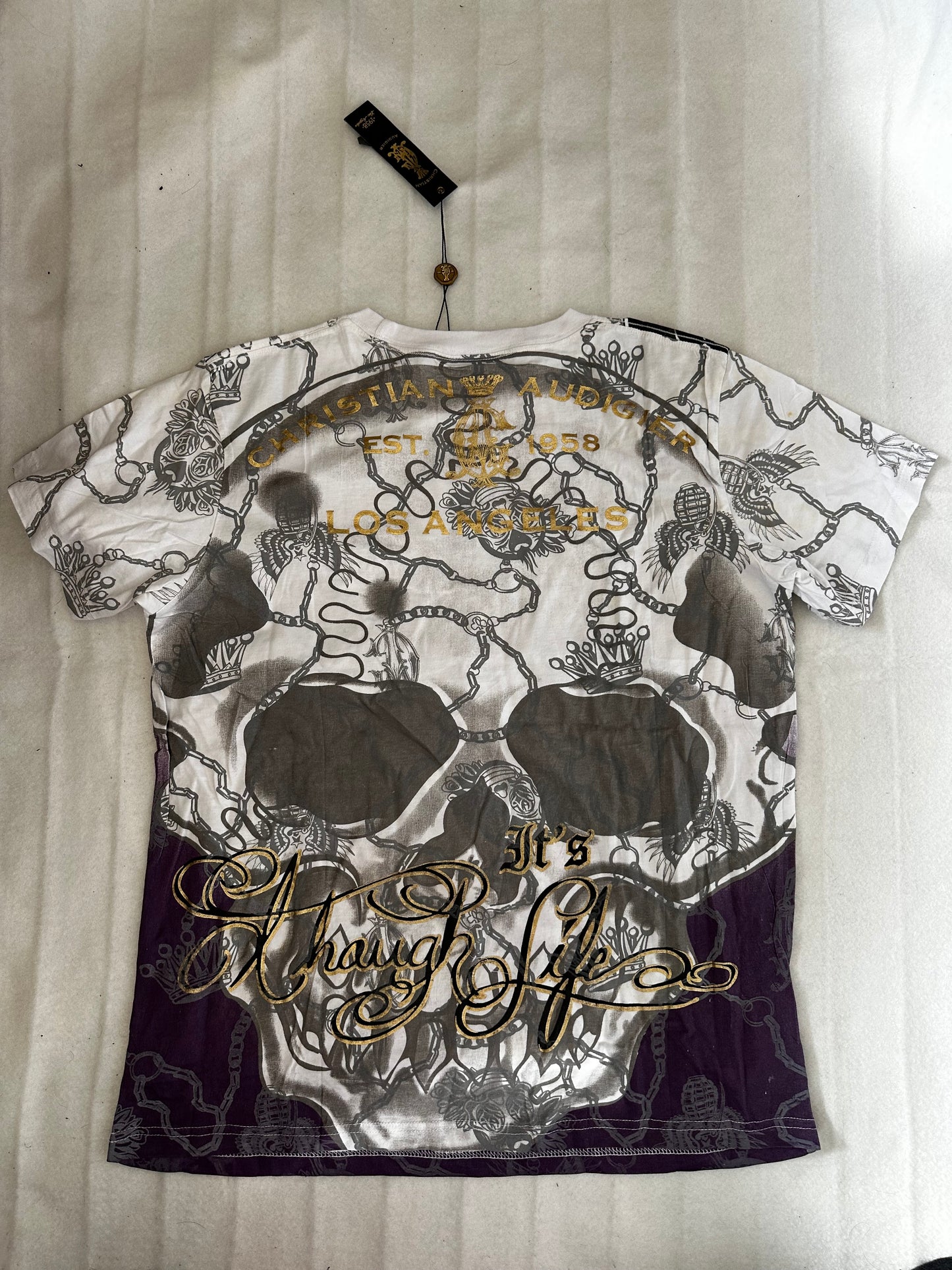 Christian Audigier White & Purple Tee