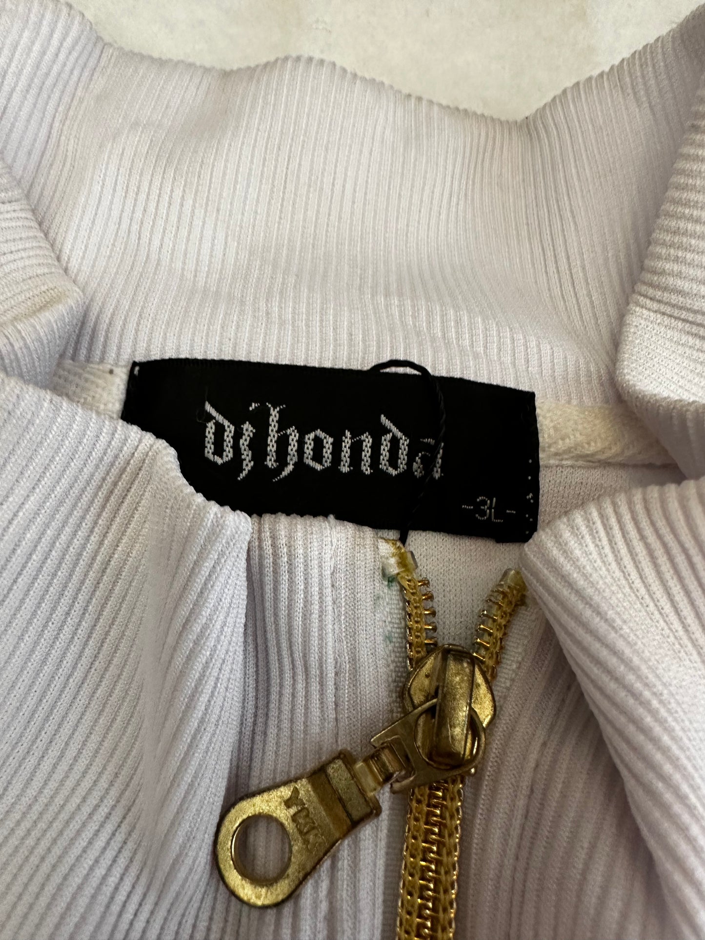 DJ Honda White & Gold Zip Up