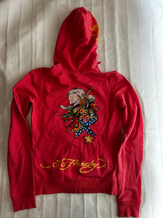 Pink/Peach Diamonted Ed Hardy Jacket