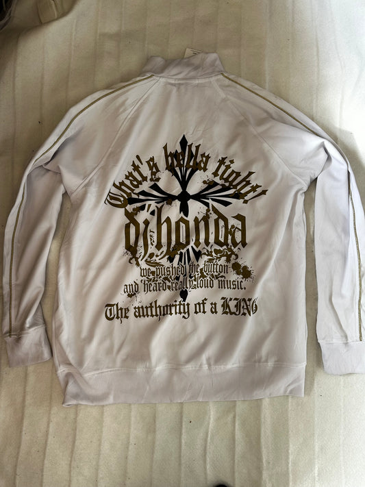 DJ Honda White & Gold Zip Up
