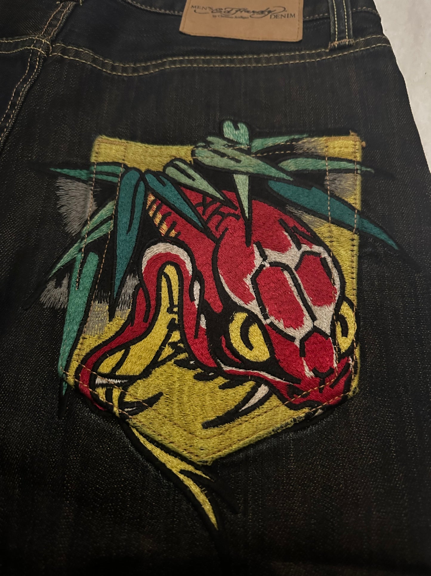 Snake Embroidered Ed Hardy Jorts 32’