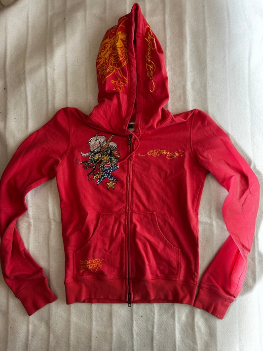 Pink/Peach Diamonted Ed Hardy Jacket