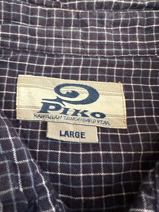 Blue Piko Button Up