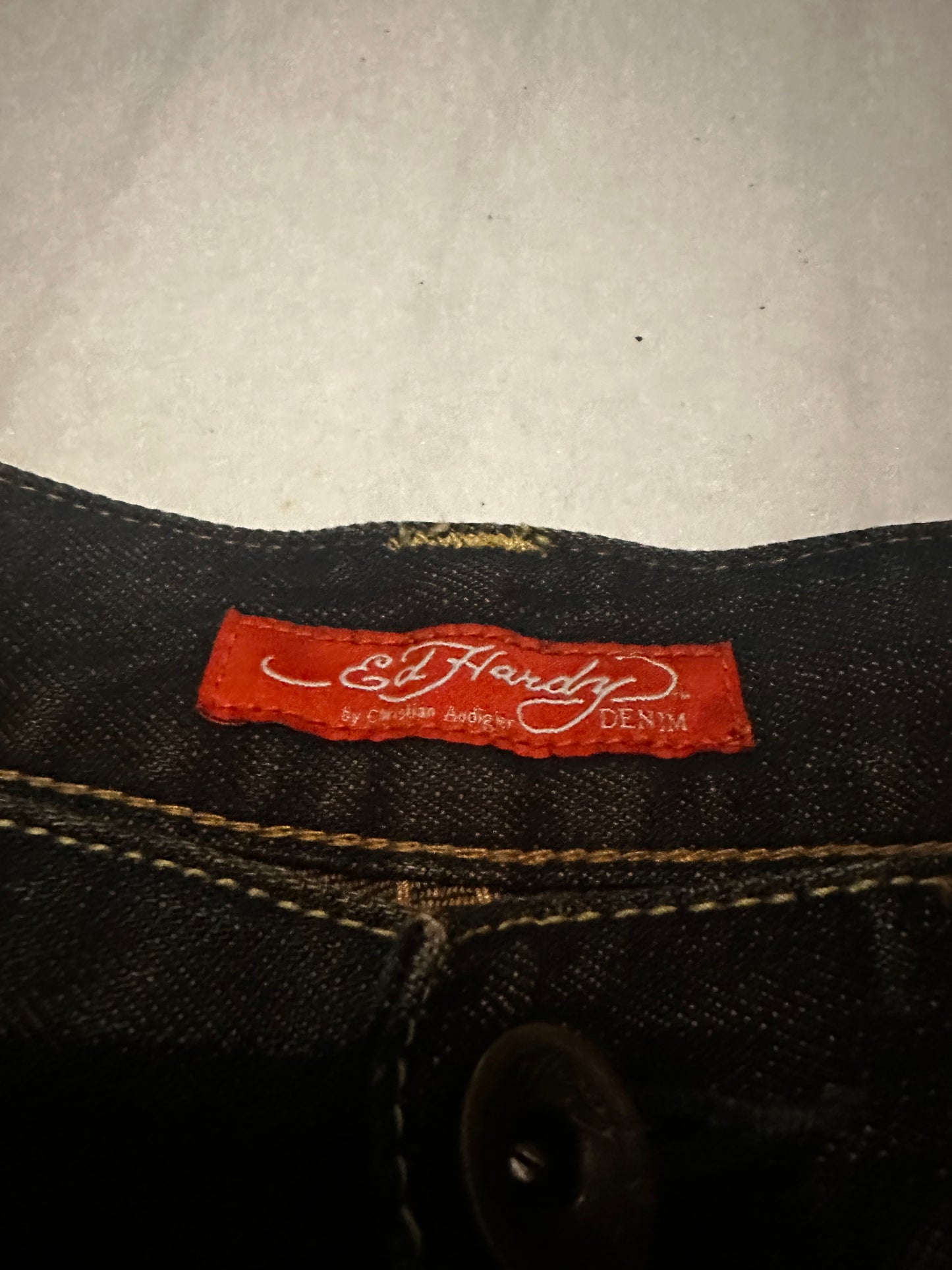 Snake Embroidered Ed Hardy Jorts 32’