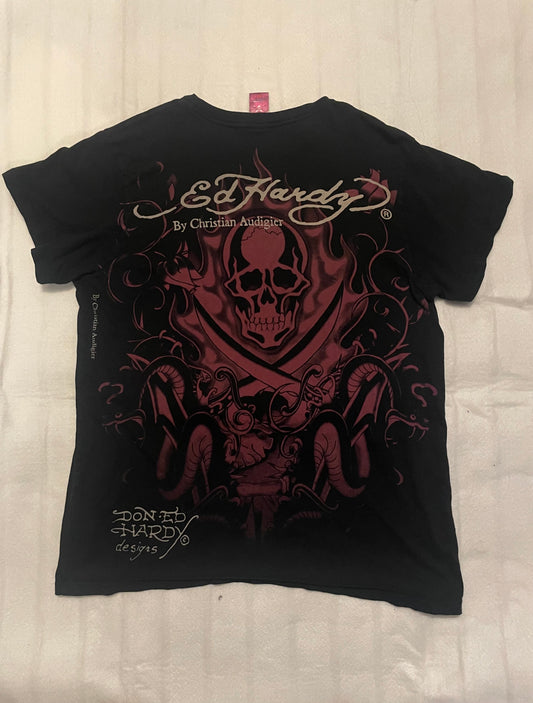 Fire & Skulls Ed Hardy Tee