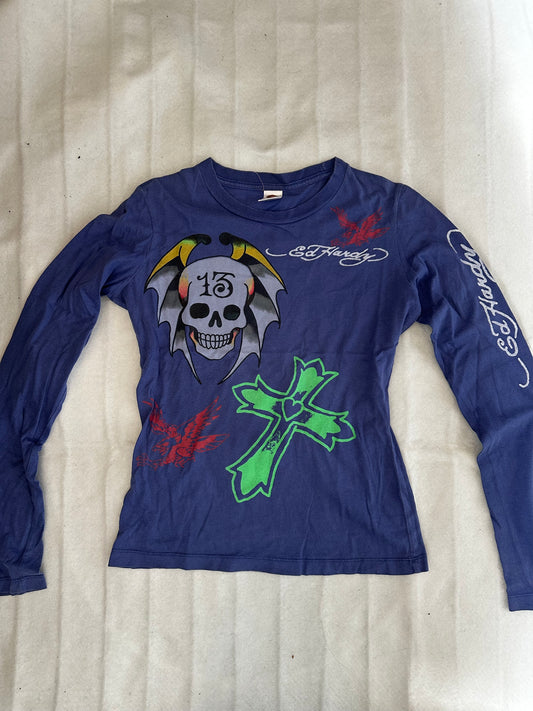 Ed Hardy Fitted Long Sleeve Top