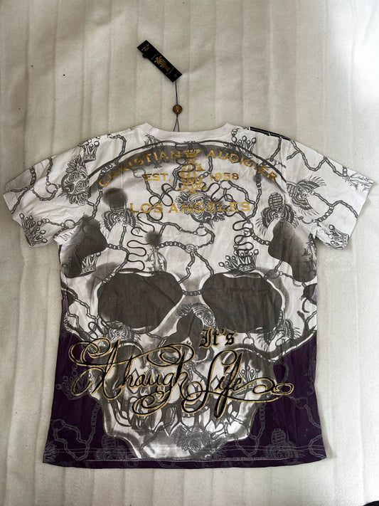 Christian Audigier White & Purple Tee