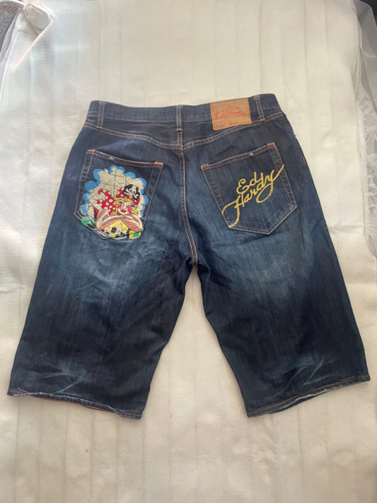 Ed Hardy Embroidered Jorts 36’